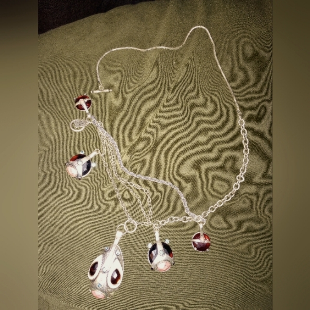 Silver and jewel tone sculptural statement necklace by Allsaints